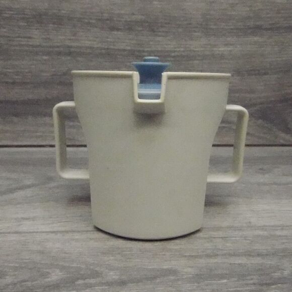 Vintage Tupperware Creamer Sugar Pitcher Food Storage Set Tea Bundle Beige Blue - Picture 9 of 16
